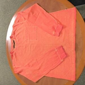 Edgar + Ash Long Sleeve Soft Shirt Large Burnt Orange Preppy